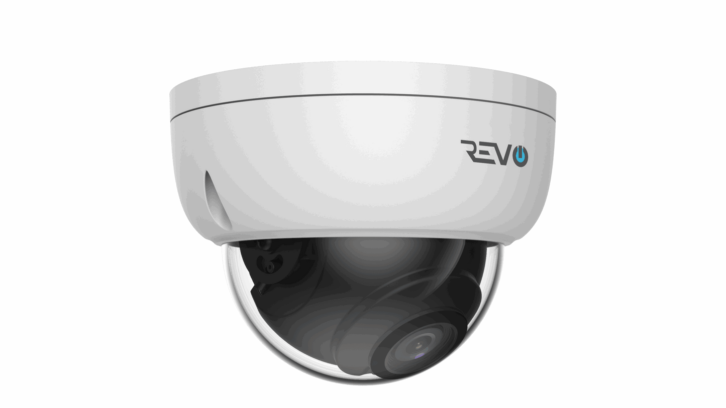 REVO ULTRA BLUE SERIES 4CH 4K PoE H.265 NVR, 1TB & 4x 5 Megapixel Indoor/Outdoor IR Cameras with built-in Mic – Remote access via PC, MAC & Phone