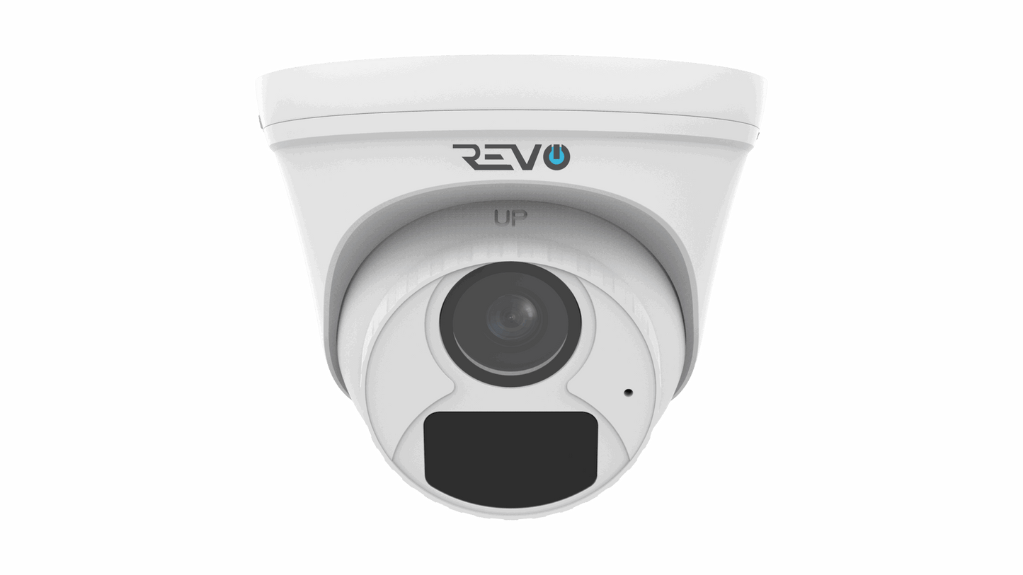 REVO ULTRA BLUE SERIES 8CH 4K PoE H.265 NVR, 2TB & 6x 2K (4MP) Indoor/Outdoor IR Cameras with built-in Mic – Remote access via PC, MAC & Phone