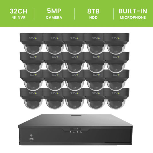 32CH 4K PoE NVR with 20x5MP Lumex Dome Cameras