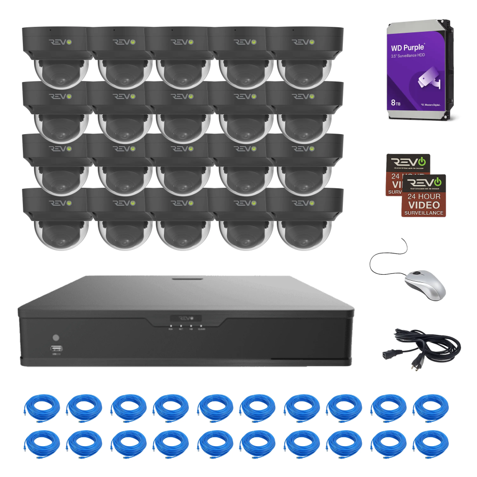 32CH 4K PoE NVR with 20x5MP Lumex Dome Cameras