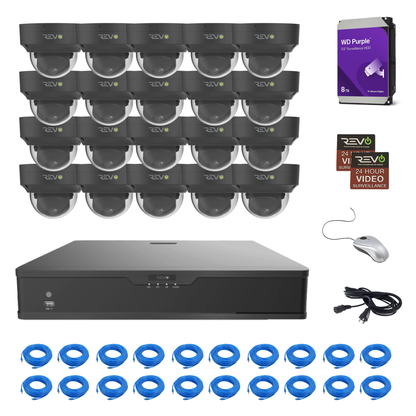 32CH 4K PoE NVR with 20x5MP Lumex Dome Cameras