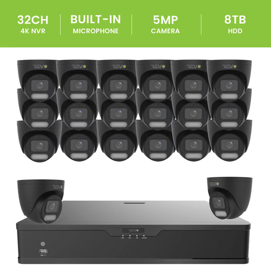 32CH 4K PoE NVR with 20×5MP Lumex Cameras