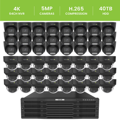 64CH 4K NVR with 48x 5MP Lumex Cameras