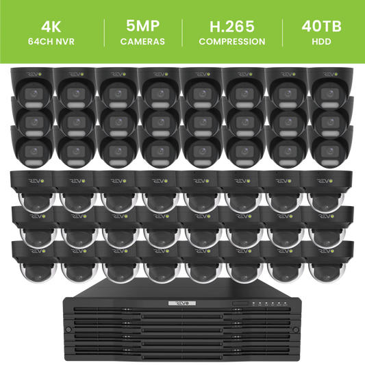 64CH 4K NVR with 48x 5MP Lumex Cameras