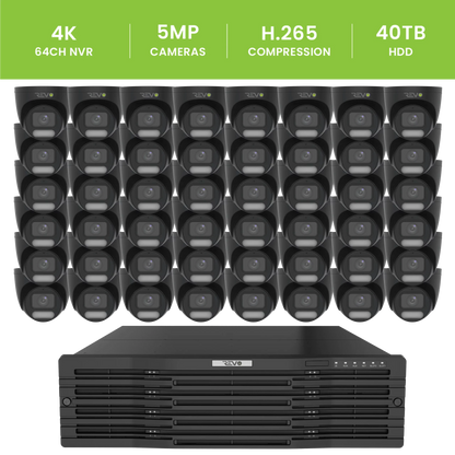 64CH 4K NVR with 48×5MP Lumex Turret Cameras 