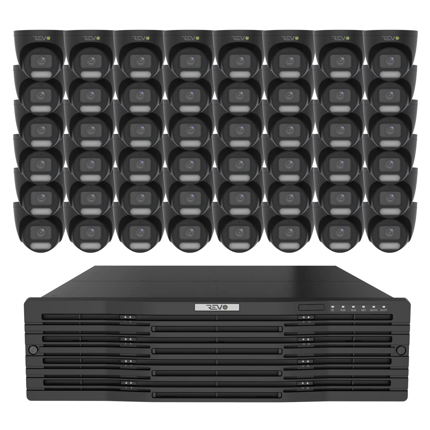 64CH 4K NVR with 48×5MP Lumex Turret Cameras 