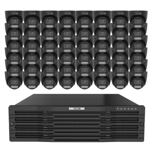 64CH 4K NVR with 48×5MP Lumex Turret Cameras 
