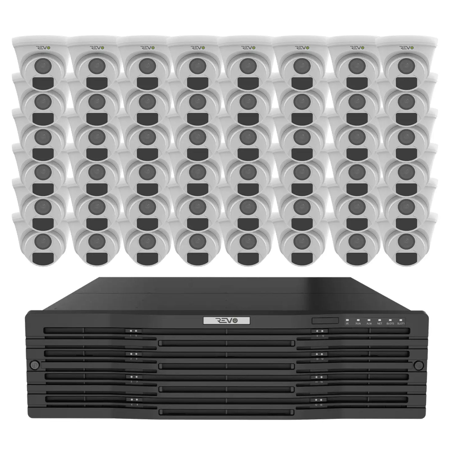 64CH 4K NVR with 48×5MP Lumex Turret Cameras 