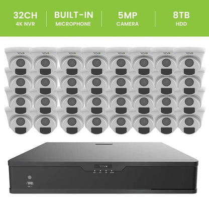 32CH 4K PoE NVR with 32×5MP Lumex Cameras