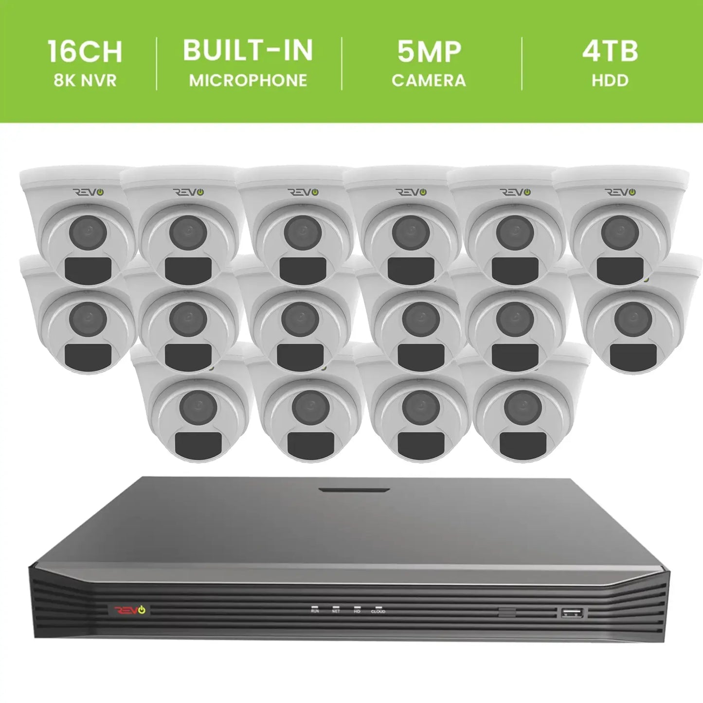 16CH 8K PoE NVR with 16×5MP Lumex Cameras