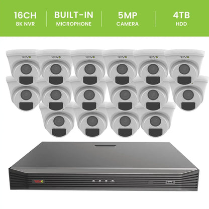 16CH 8K PoE NVR with 16×5MP Lumex Cameras