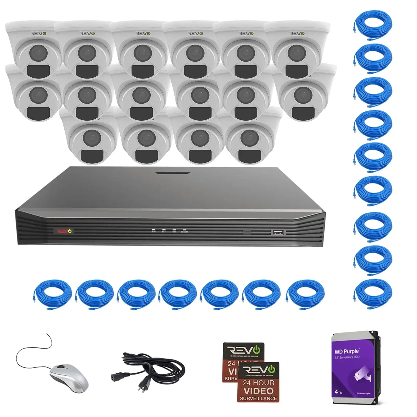16CH 8K PoE NVR with 16×5MP Lumex Cameras