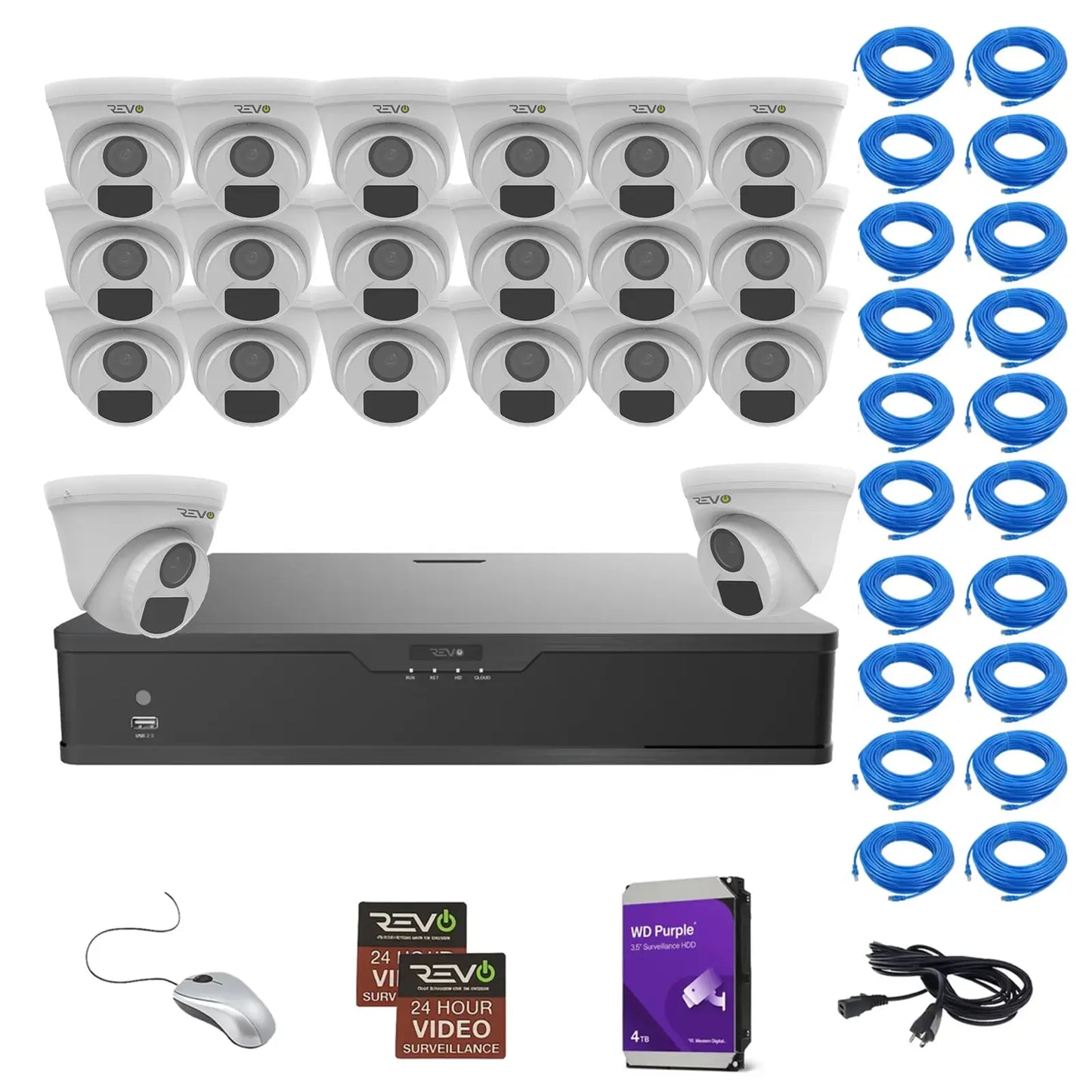 32CH 4K PoE NVR with 20×5MP Lumex Cameras
