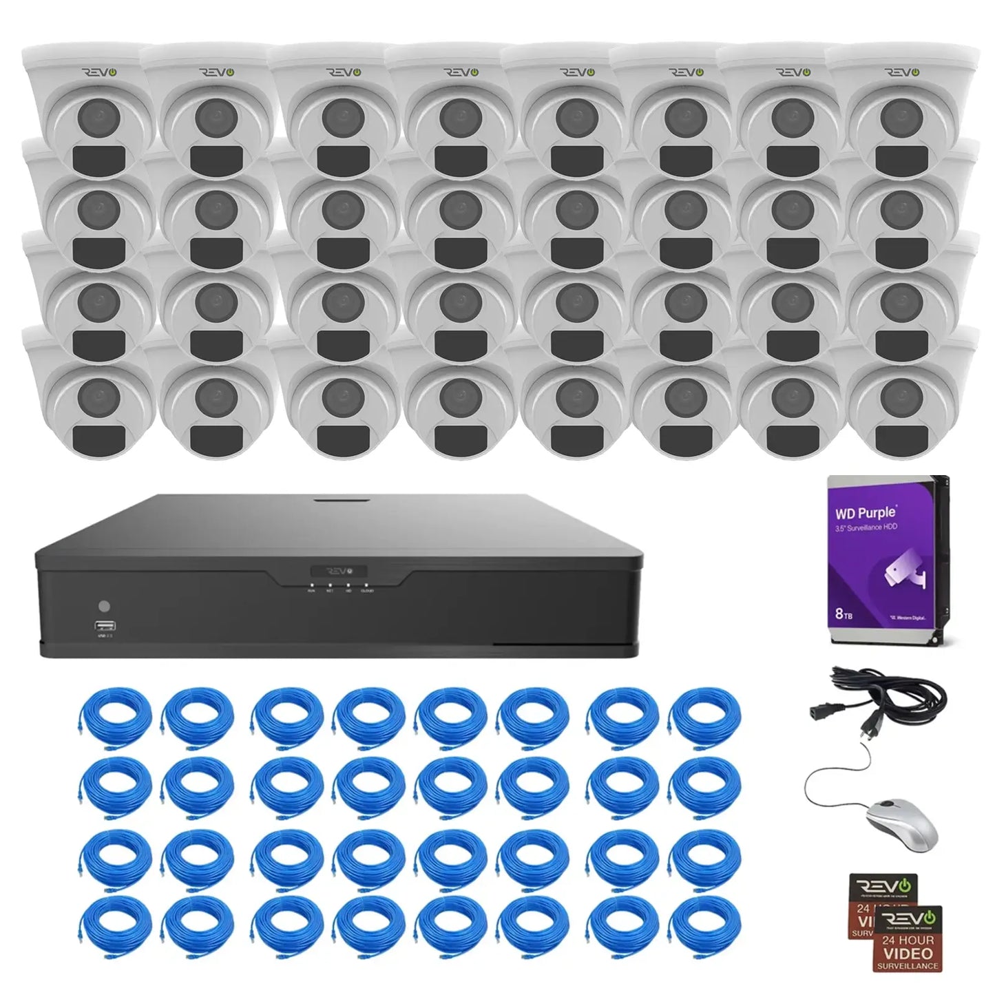 32CH 4K PoE NVR with 32×5MP Lumex Cameras