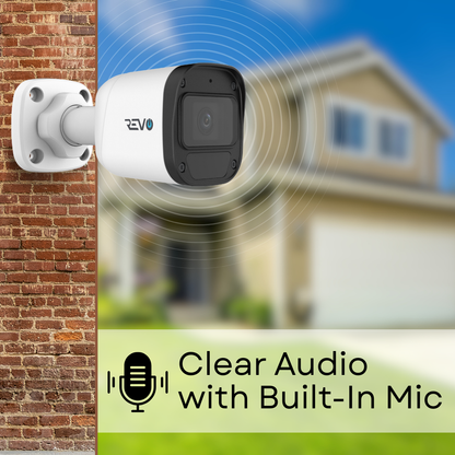 REVO ULTRA BLUE Series 2K (4 Megapixel) H.265 Indoor/Outdoor IR Bullet Camera with built-in Mic & 60ft CAT5e pre-made cable