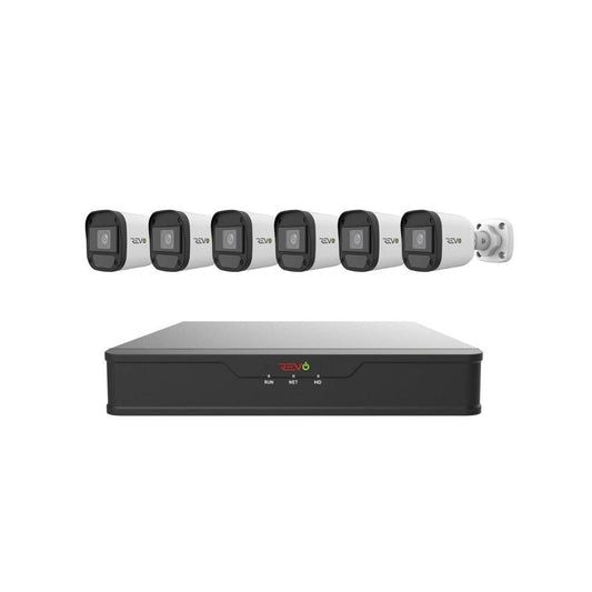 REVO Hybrid 8CH DVR, 2TB and 6x 1080p Indoor/Outdoor IR Bullet Cameras