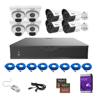 REVO ULTRA HYBRID 16CH 5 Megapixel DVR, 2TB HDD & 8x 1080p Cameras