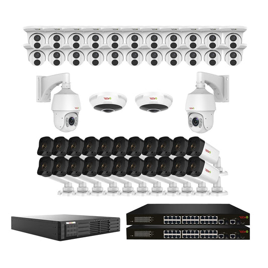 Revo Ultra Plus 64CH Commercial Grade NVR Surveillance System with 48 Security Cameras