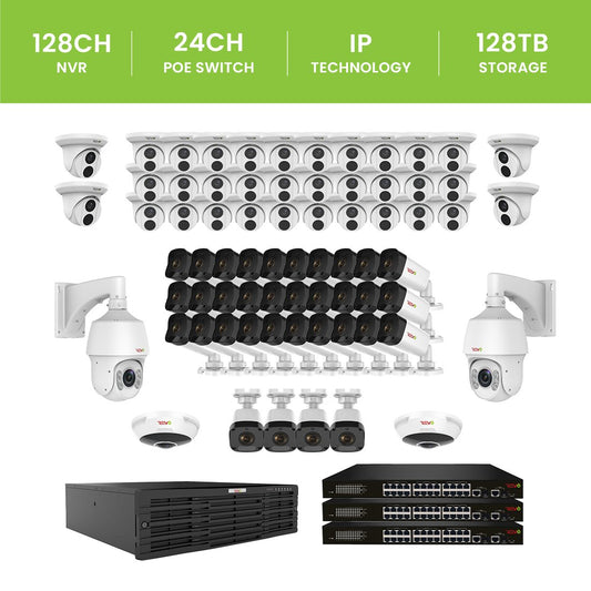 Revo Ultra Plus 128CH Commercial Grade NVR Surveillance System with 72 Security Cameras