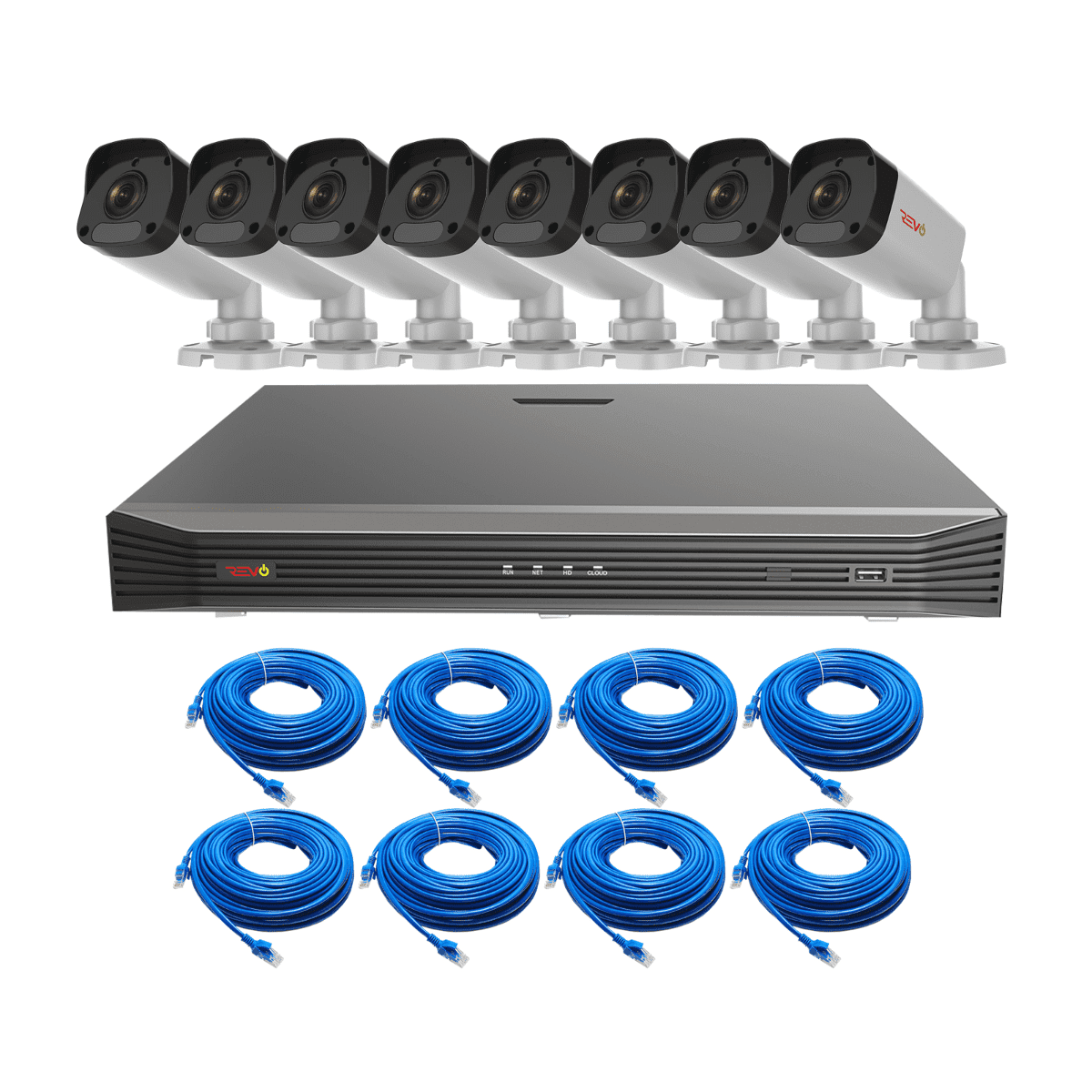 REVO ULTRA 16CH IP Video Surveillance System, 16 CH 4K NVR, 2TB HDD, 8x 4 Megapixel Indoor/Outdoor IR Bullet Cameras - Remote Access via Smart Phone, Tablet, PC & MAC