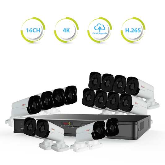 Ultra HD 16 Ch. 4TB NVR Surveillance System with 16 4 Megapixel Cameras