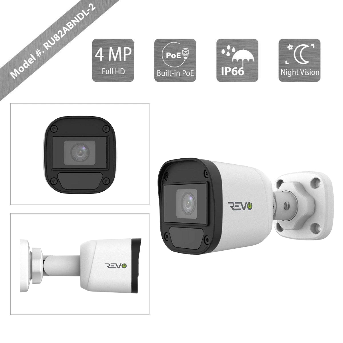 Revo Ultra HD Blue Series 8Ch. 1TB NVR Surveillance System with 4 x 4MP Bullet Cameras