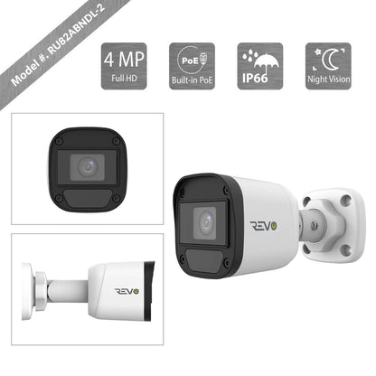 Revo Ultra HD Blue Series 8Ch. 1TB NVR Surveillance System with 4 x 4MP Bullet Cameras