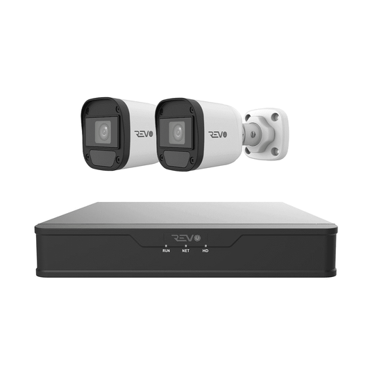 REVO Hybrid 8CH DVR, 1TB and 1080p Indoor/Outdoor 2 IR Bullet Cameras