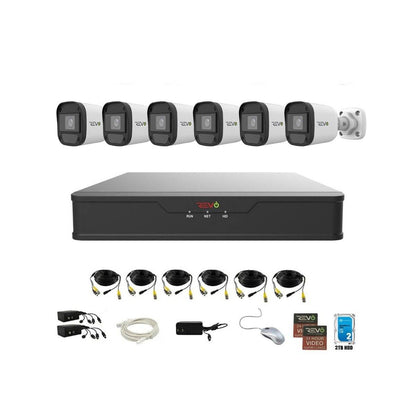 REVO Hybrid 8CH DVR, 2TB and 6x 1080p Indoor/Outdoor IR Bullet Cameras
