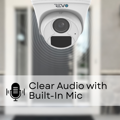 REVO ULTRA BLUE Series 2K (4 Megapixel) H.265 Indoor/Outdoor IR Turret Camera with built-in Mic & 60ft CAT5e pre-made cable