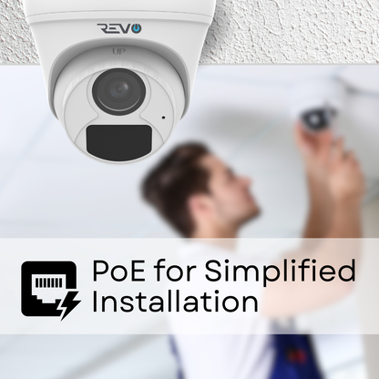 REVO ULTRA BLUE Series 5 Megapixel H.265 Indoor/Outdoor IR Turret Camera with built-in Mic & 60ft CAT5e pre-made cable