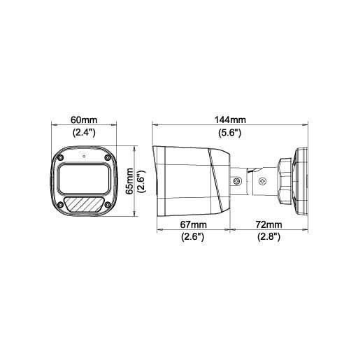 REVO ULTRA BLUE Series 2K (4 Megapixel) H.265 Indoor/Outdoor IR Bullet Camera with built-in Mic & 60ft CAT5e pre-made cable
