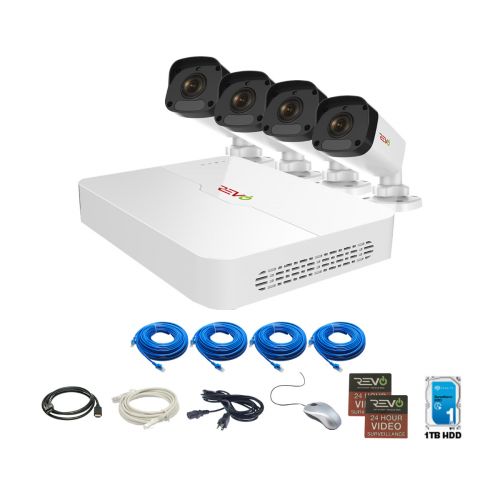 Revo Ultra HD Blue Series 8Ch. 1TB NVR Surveillance System with 4 x 4MP Bullet Cameras