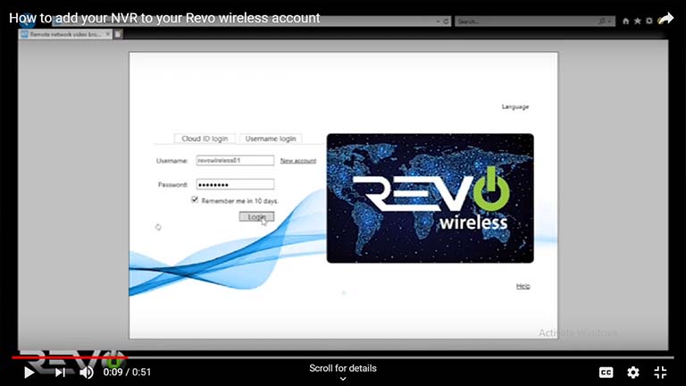 How to add your NVR to your Revo wireless account