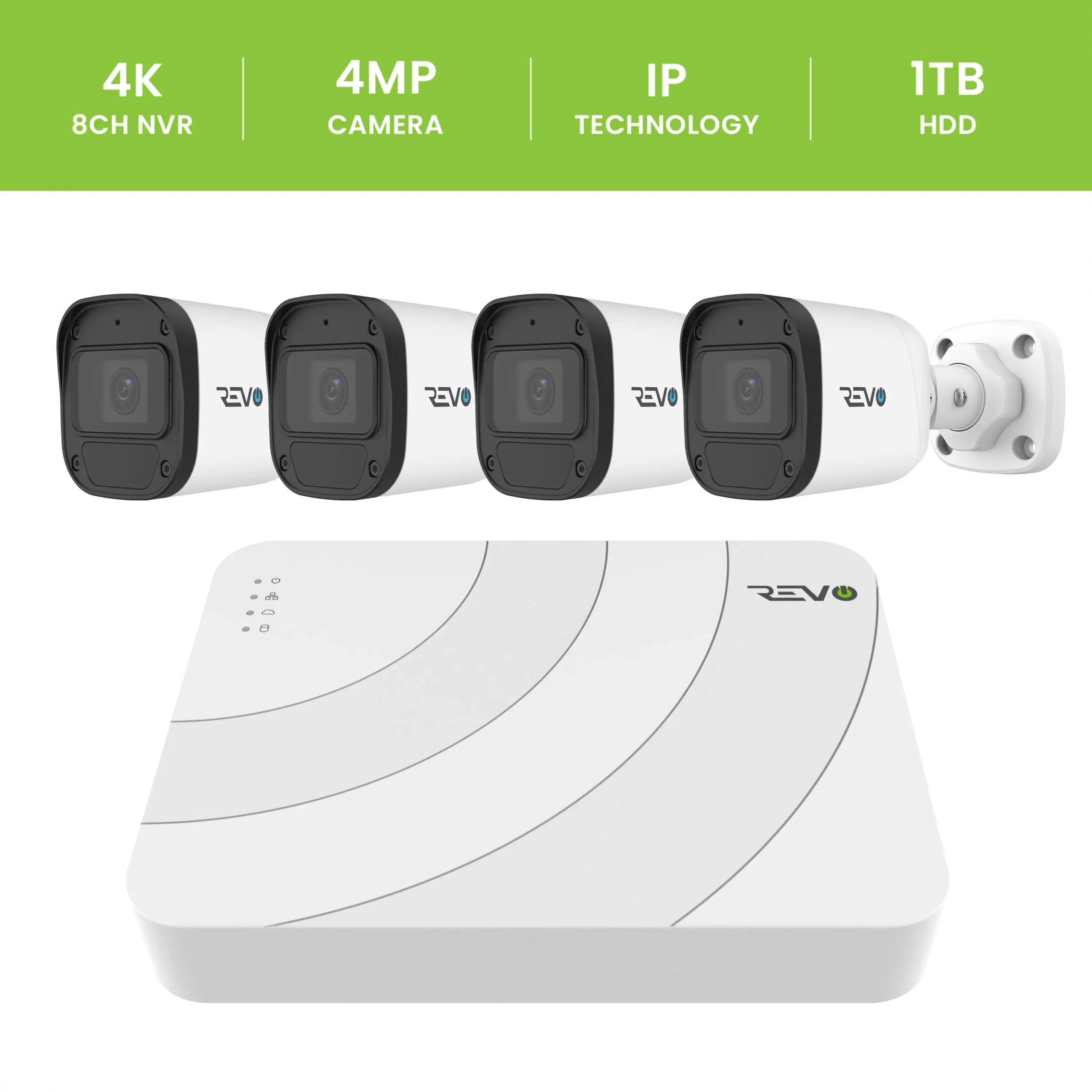 Ultra HD 8CH NVR System with 4MP Bullet Cameras | Revo America