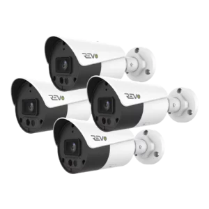 REVO ULTRA 4K (8 Megapixel) Fixed Lens Indoor/Outdoor Bullet Camera w/ 100' CAT5e Cable (Pack of 4)
